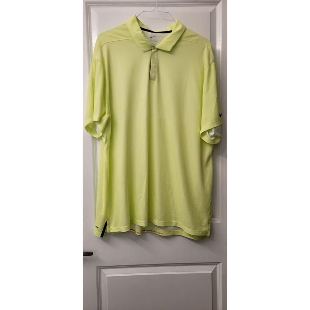 Nike Tiger Woods Dri Fit ADV Polo Golfing Shirt Men's Top Sz. XXL Neon Yellow